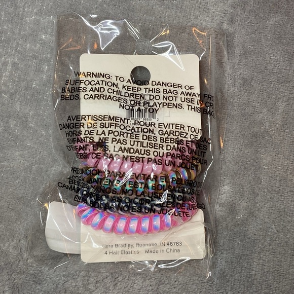 🎉HOST PICK🩷🩶VERA BRADLEY🩷🩶Set of 4 Spiral Hair Elastics in Sweet Wildflowers/NIP - Picture 3 of 5